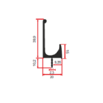 Λαβή Βέργα 40x15x20mm